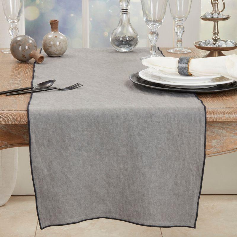 Saro Lifestyle Stonewashed Stitched Edge Table Runner