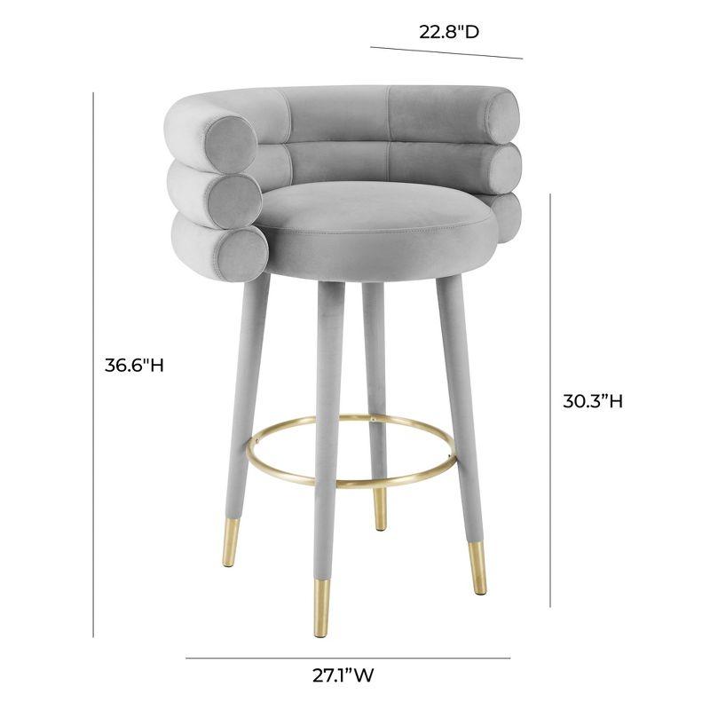 Upholstered Counter Stool with Metal Frame