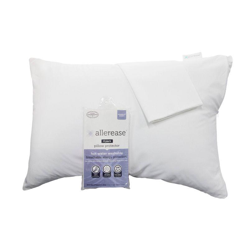 Hypoallergenic Standard/Queen Cotton-Poly Pillow Protector, 2-Pack