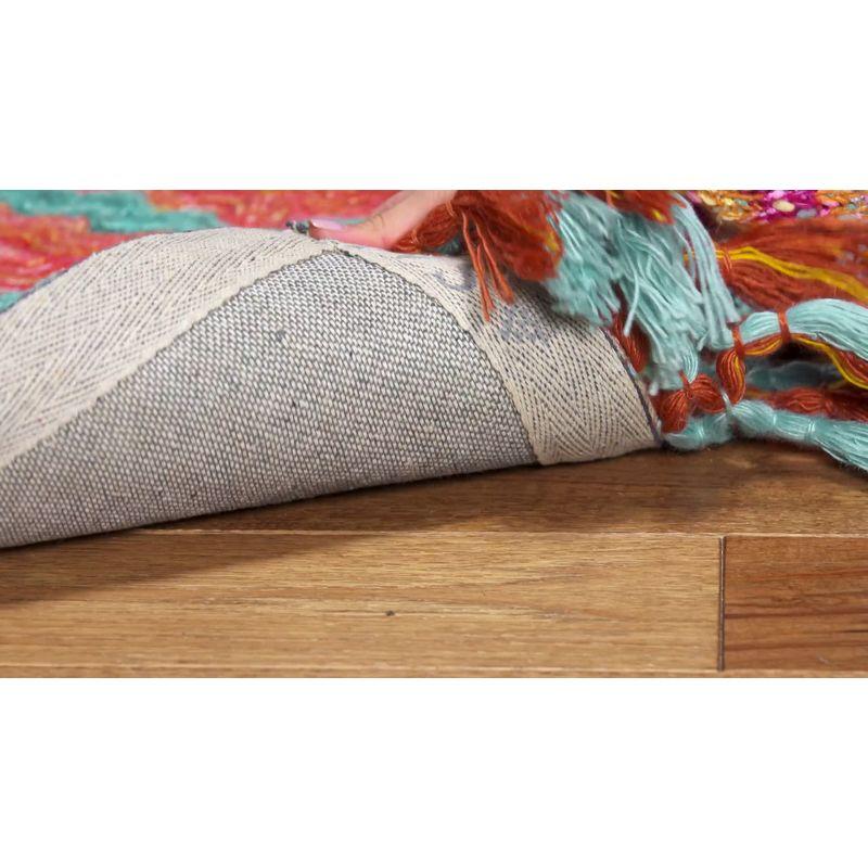 Hand-Tufted Multicolor Boho-Mod Wool Blend 6' x 9' Area Rug