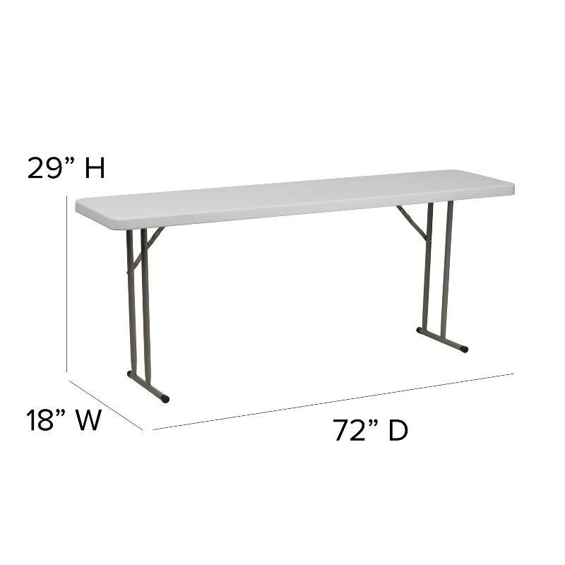 Emma and Oliver 6-Foot Rectangular White Plastic Folding Table with Locking Legs for Training or Seminars