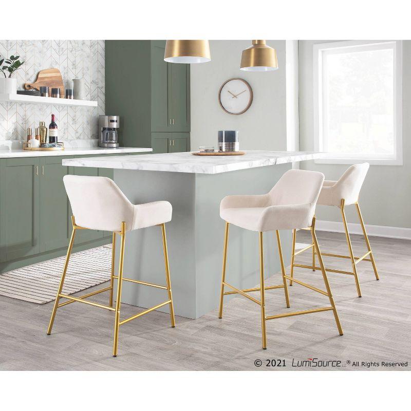 Set of 2 Daniella Metal/Polyester Counter Height Barstools - LumiSource