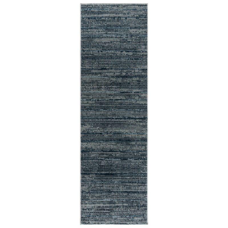 Missha Dario Modern Striped Blue Gray Polyester High-Low Indoor Area Rug