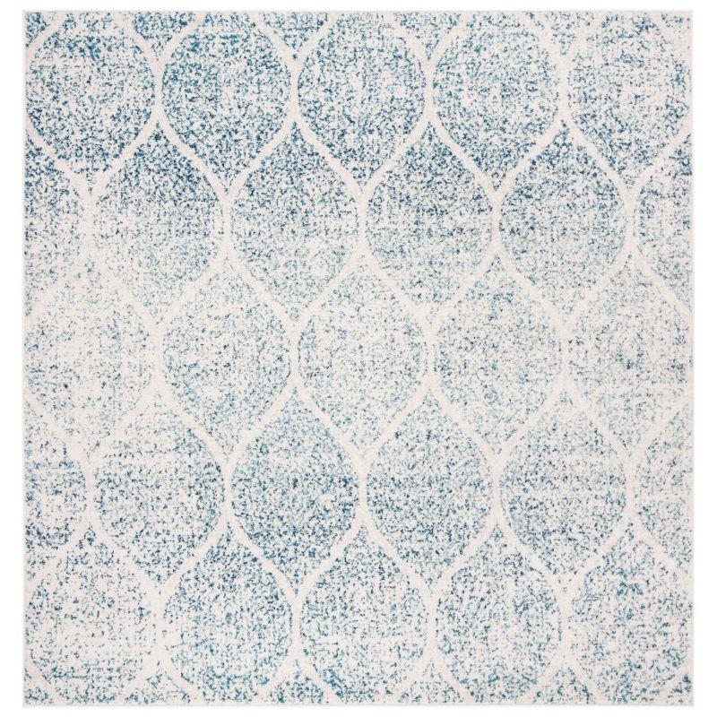 Madison MAD604 Power Loomed Indoor Area Rug - Cream/Turquoise - 4'x4' - Safavieh