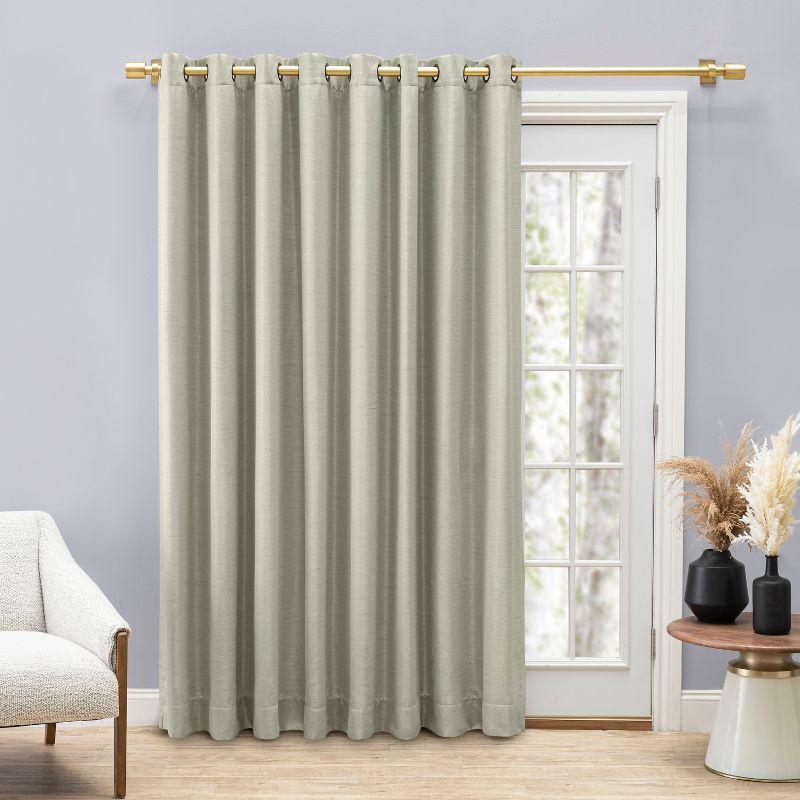 Sage Room-Darkening Pleated Grommet Patio Panel