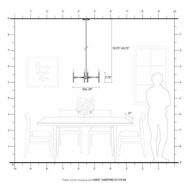 Livex Lighting Copenhagen 4 - Light Chandelier in  Black