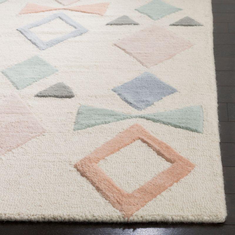 Handmade Ivory Wool Tufted Kids Playroom Rug 5' x 7'