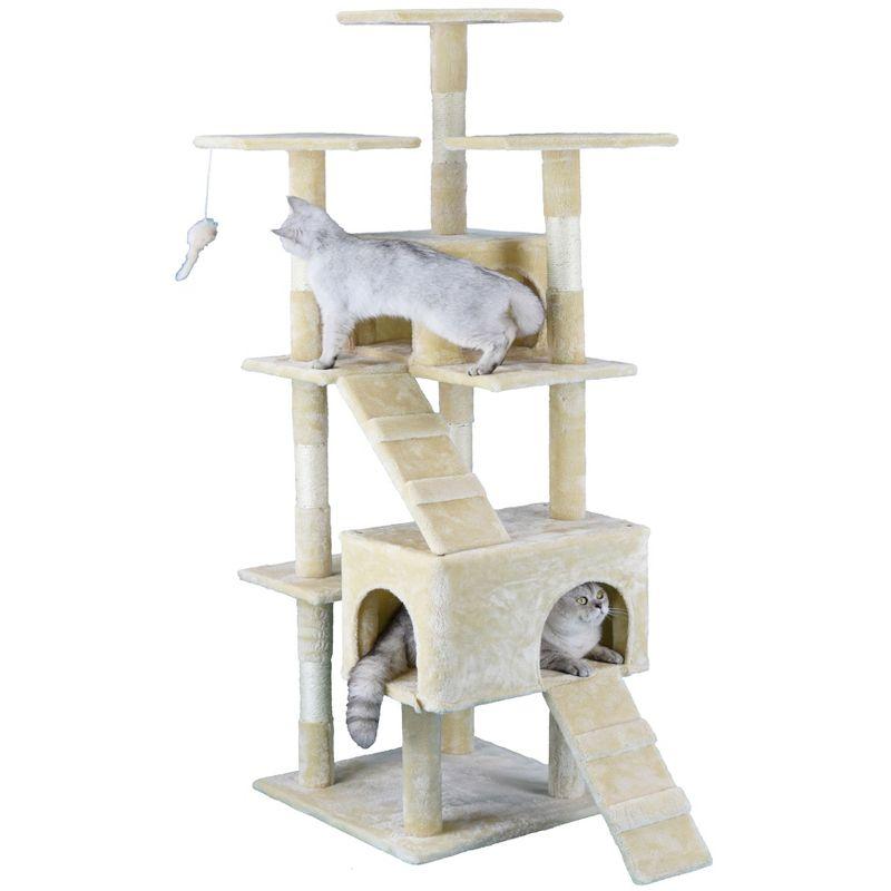 Homessity 63" Economical Cat Tree with Sisal Scratching Posts HC-001 - Beige