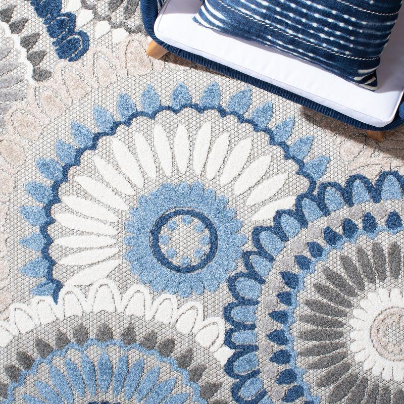 Cabana CBN382 Power Loomed UV Resistant Indoor/Outdoor Area Rug - Grey/Blue - 8'x10' - Safavieh