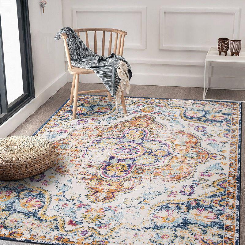 World Rug Gallery Distressed Vintage Bohemian Area Rug