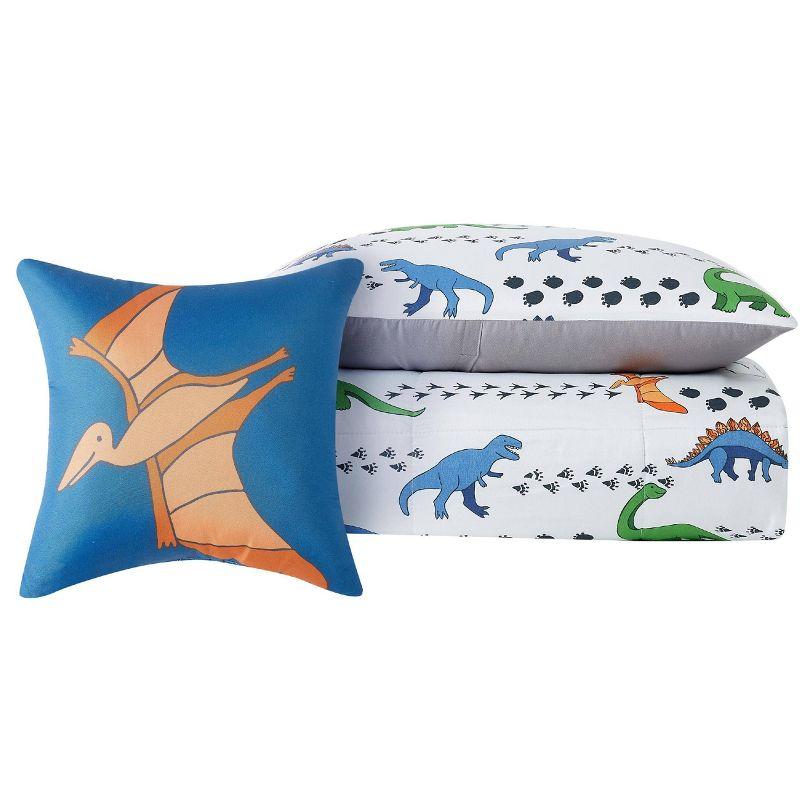 Dino Tracks Comforter Set White - My World