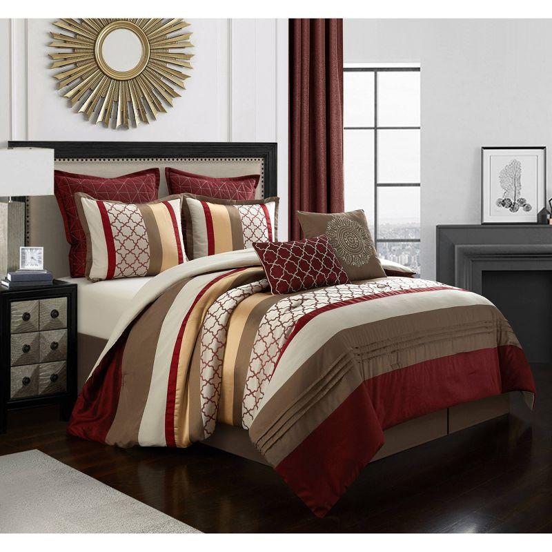 Nanshing America, Inc Avalon Microfiber Modern & Contemporary 8 Piece Comforter Set