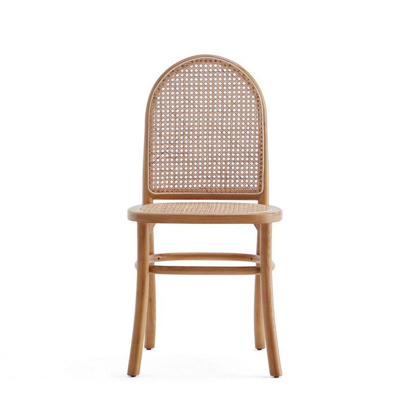 Set of 4 Paragon Dining Chairs Natural/Cane - Manhattan Comfort: Rattan Accent, Ash Wood Frame, No Assembly Required