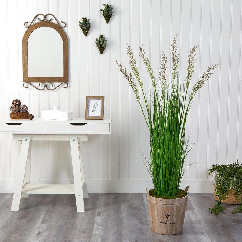 Nearly Natural 64-in Wheat Grass Artificial Plant in Farmhouse Planter