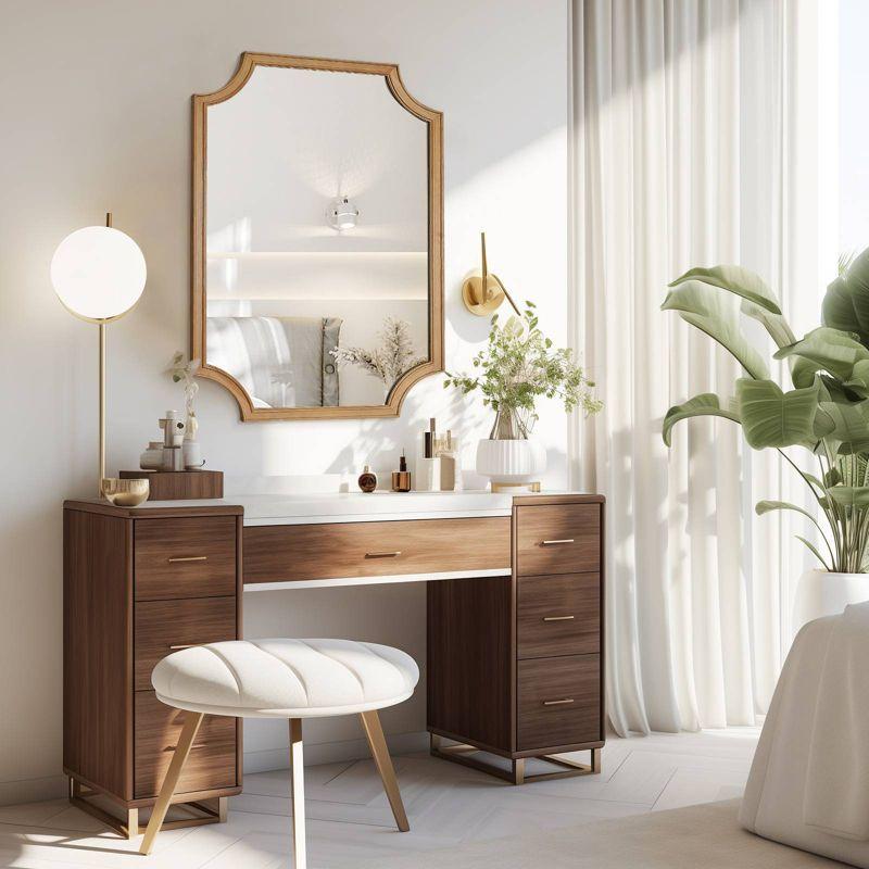 WallBeyond 20"x30" Farm Wall Mirror-C Natural Wood