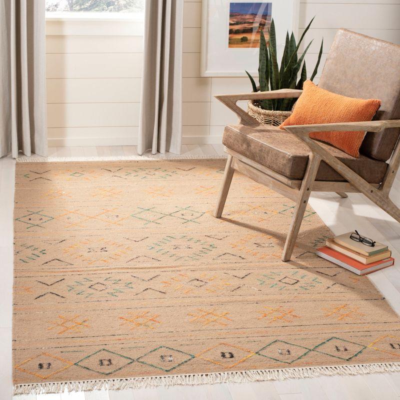 Safari Multicolor Hand-Knotted Wool Cotton Area Rug