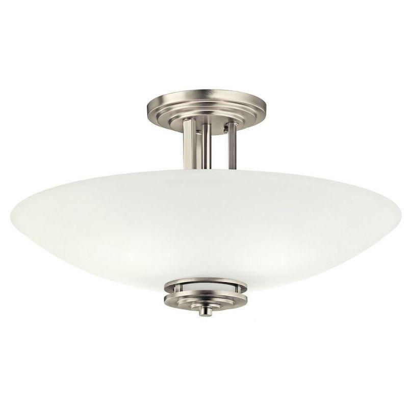 Brushed Nickel 24" Glass Bowl Semi-Flush Mount Light