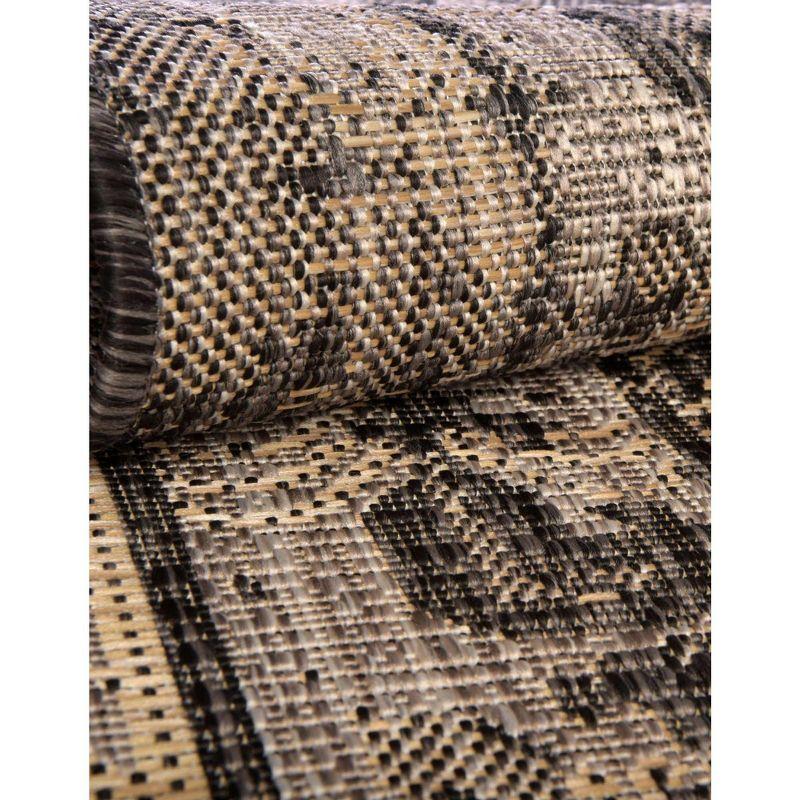 Unique Loom 9' 0 x 12' 0 Rectangle Indoor/Outdoor Traditional Charcoal Area Rug