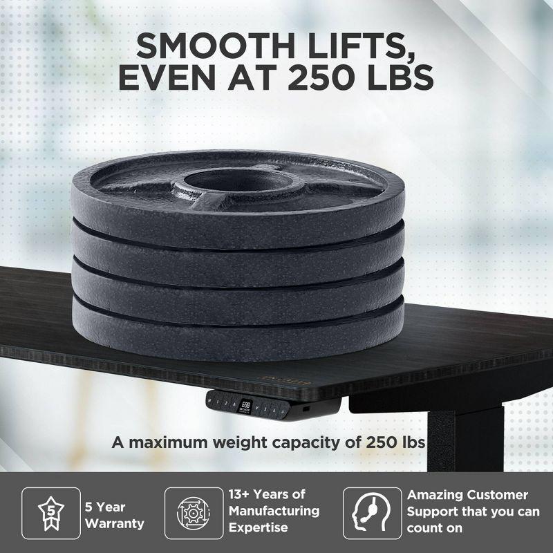 60"x30" Electric Standing Desk with Adjustability Bamboo Black - Uncaged Ergonomics