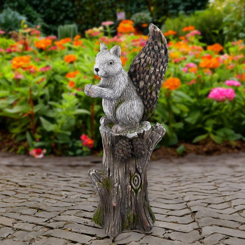 Northlight Squirrel on Tree Stump Outdoor Garden Statue - 22.75"
