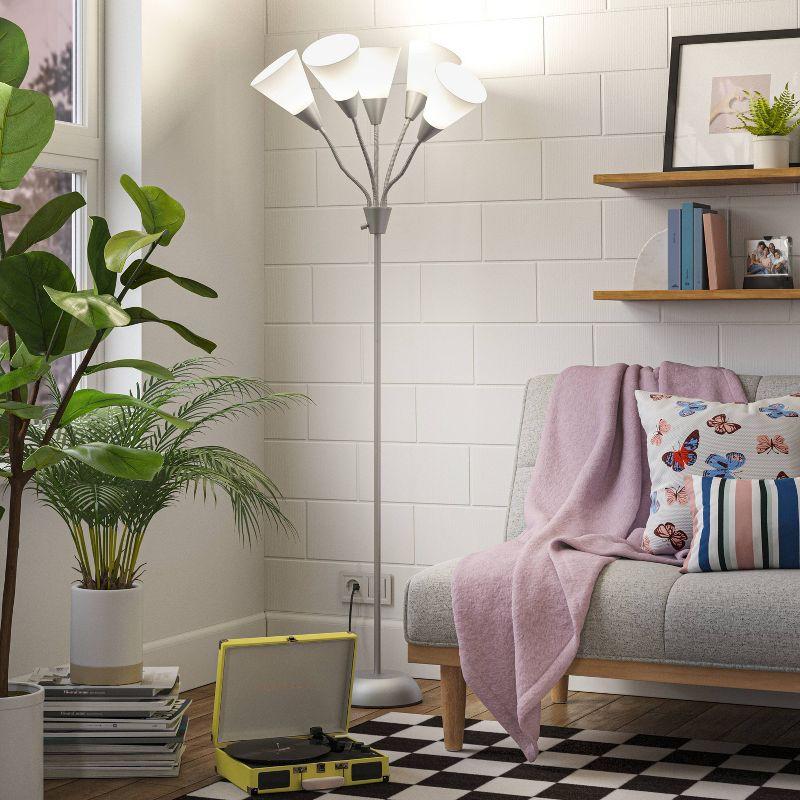5-Head Floor Lamp White - Room Essentials™: Adjustable Multi-Head, Metal Body, ETL Listed