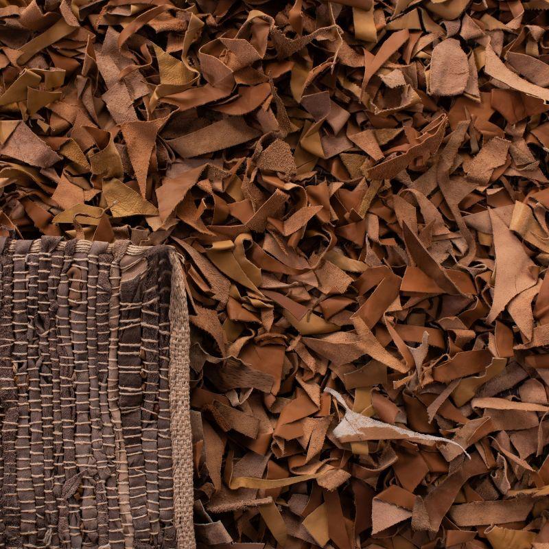Leather Shag LSG511 Handwoven Accent Rug - Brown - 3'x5' - Safavieh