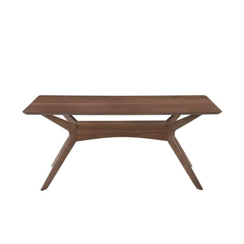 5pc Ronan Dining Set with 4 Armchairs Walnut - Picket House Furnishings: Mid-Century Modern, Rubberwood Frame