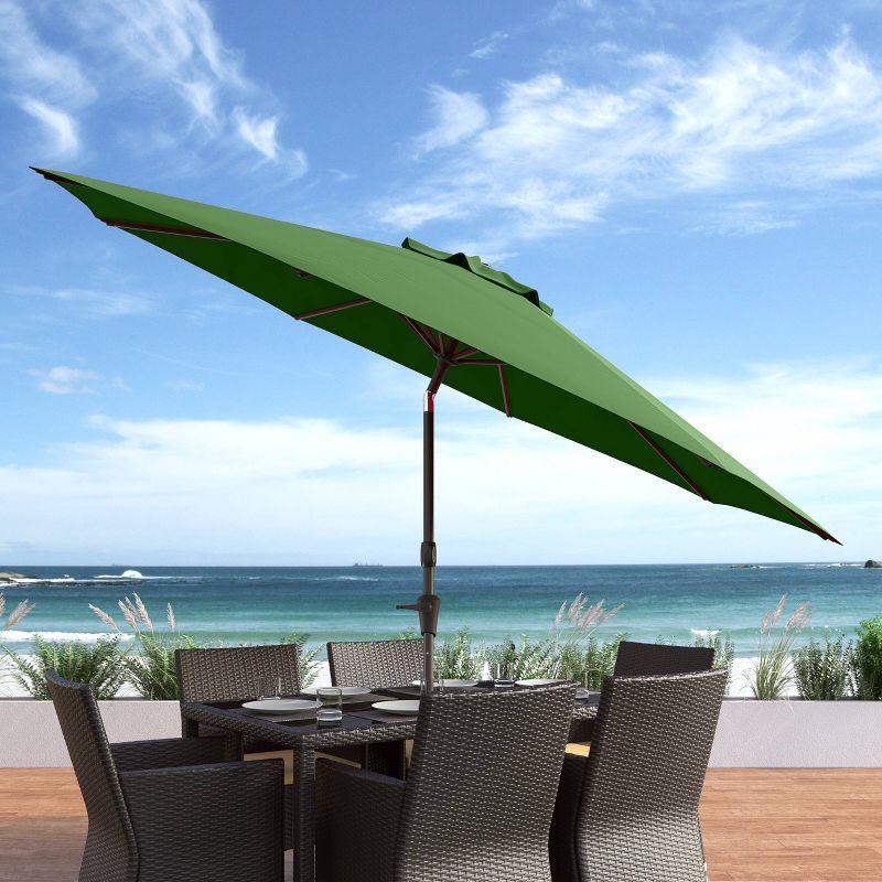 10' Green UV and Wind Resistant Tilting Patio Umbrella with Base