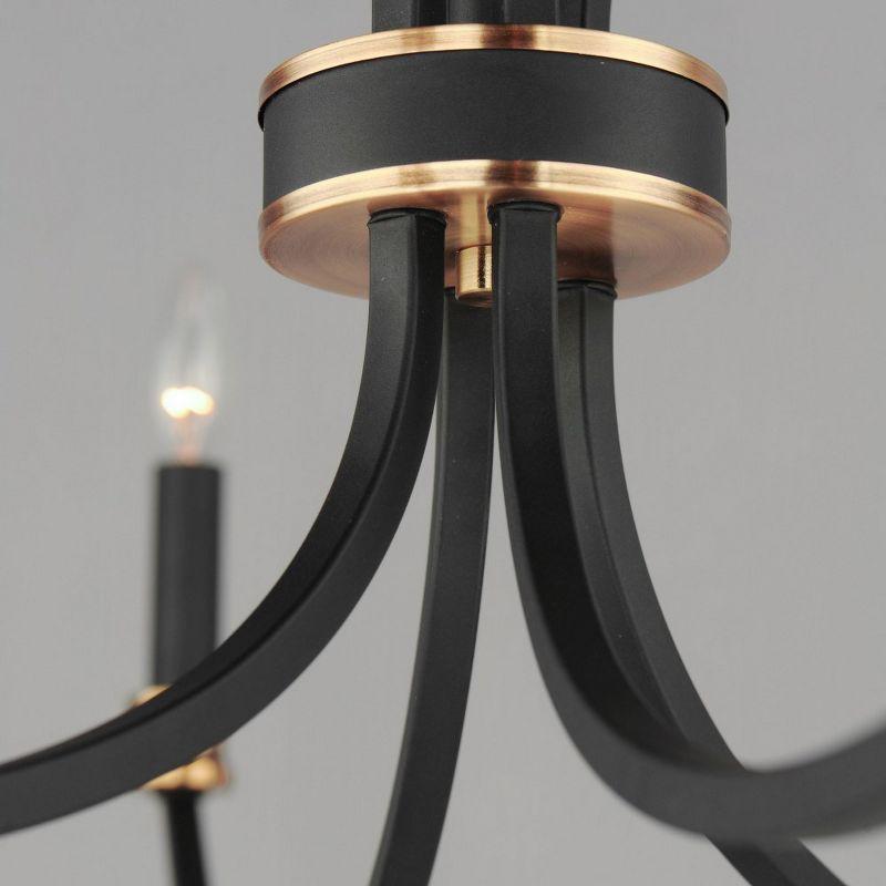 Charlton Black and Antique Brass 8-Light Chandelier