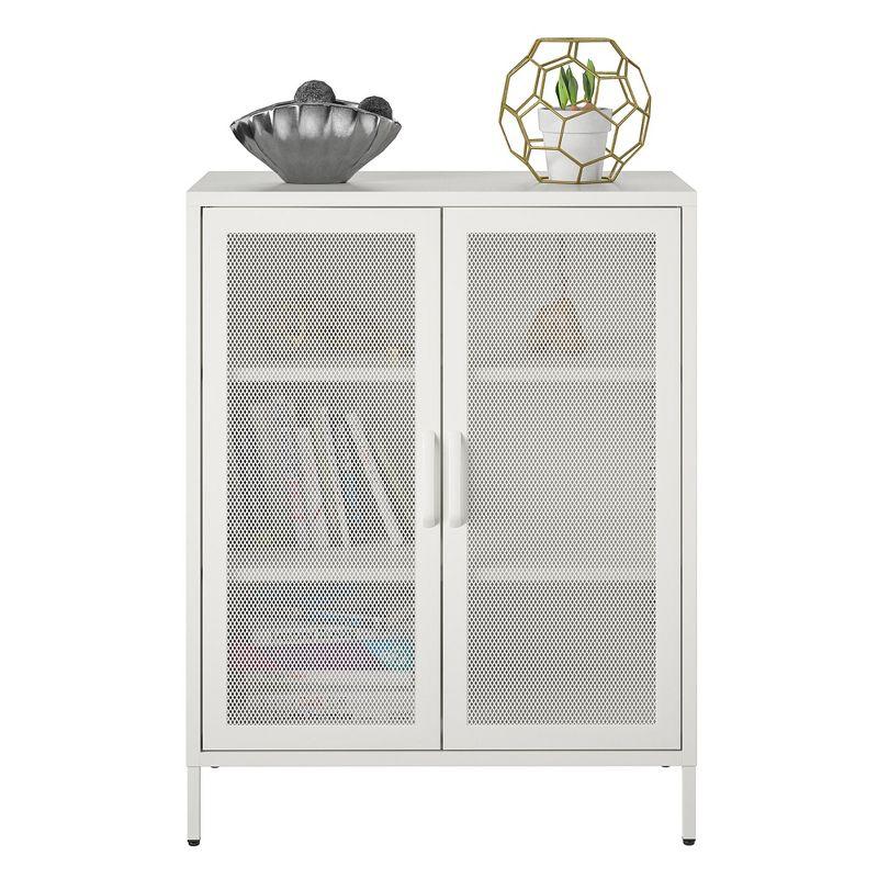 White Metal Lockable Cabinet with Adjustable Shelving