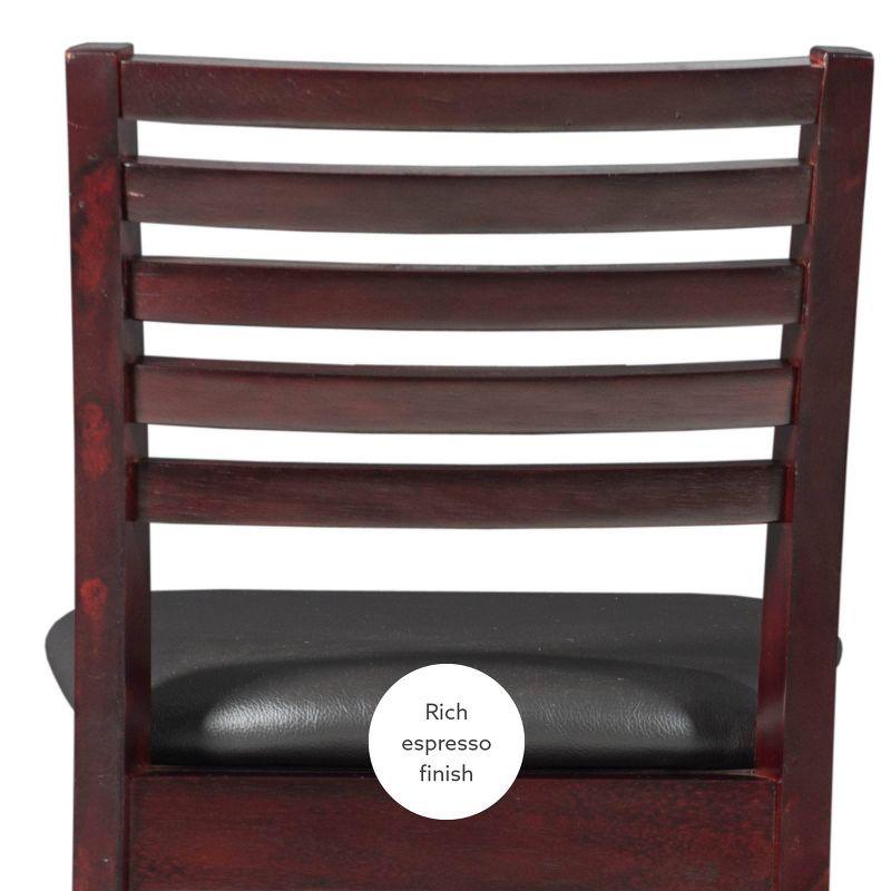 30" Torino Padded Seat Ladder Back Barstool Upholstered Seat - Espresso Wood - Linon