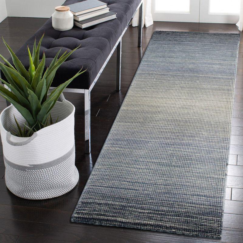 Satsuma Ombre Handmade Hand-Loomed Wool Denim Area Rug