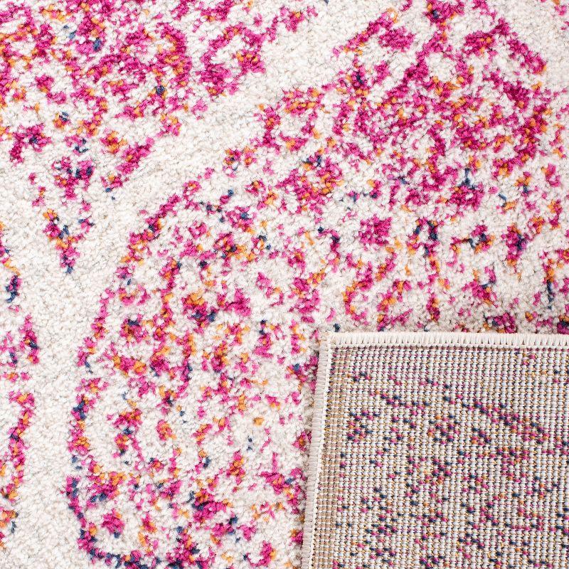 Madison MAD604 Power Loomed Indoor Area Rug - Cream/Fuchsia - 5'3"x7' - Safavieh