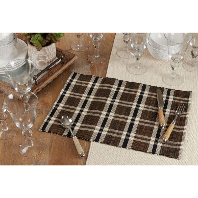 Saro Lifestyle Plaid Woven Water Hyacinth Placemat (Set of 4)