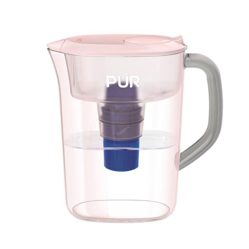PUR 7 Cup Water Pitcher Filtration System Blush PPT700P: BPA-Free, Dishwasher-Safe, Filters Pesticides & Chlorine