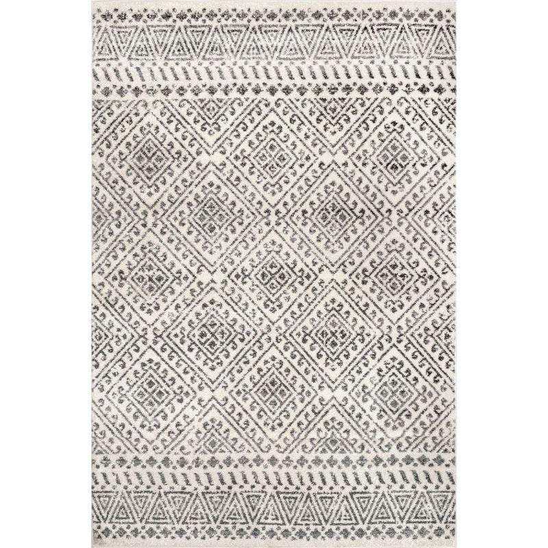 Nuloom Camila Geometric 3x5 Accent Indoor Area Rug for Living Room Bedroom Dining Room Entryway Kitchen, Off White/Ivory