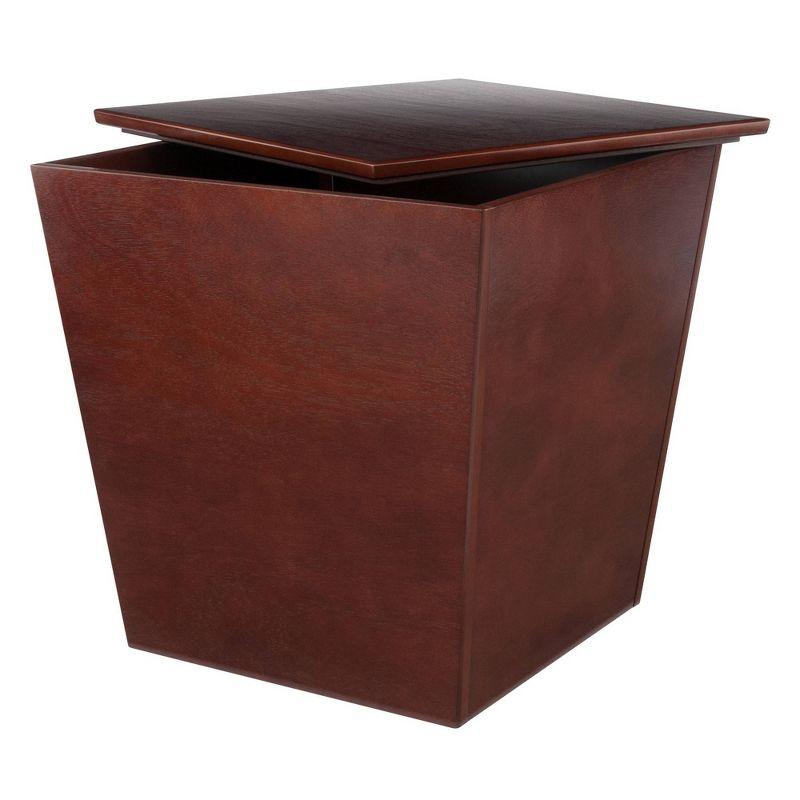 Mesa Storage Cube, End Table - Antique Walnut - Winsome: Flared Cube Shape, Ready to Assemble