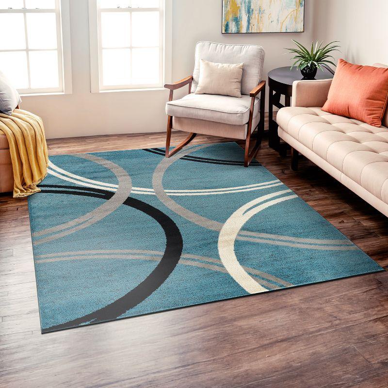 World Rug Gallery Contemporary Abstract Circles Design Area Rug