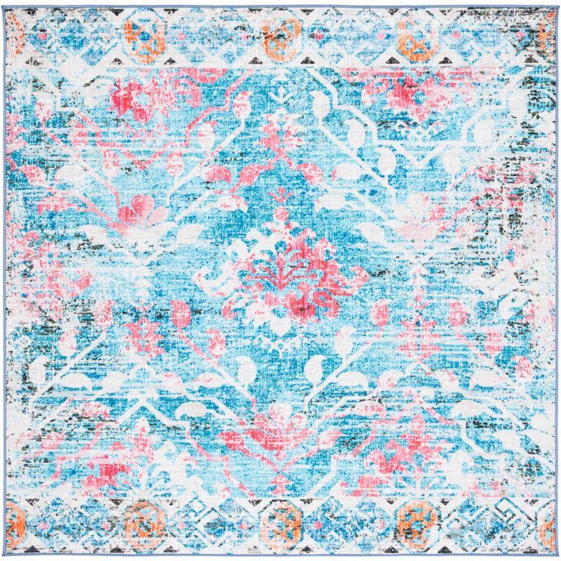 Serene Riviera Light Blue 6'7" Square Synthetic Area Rug