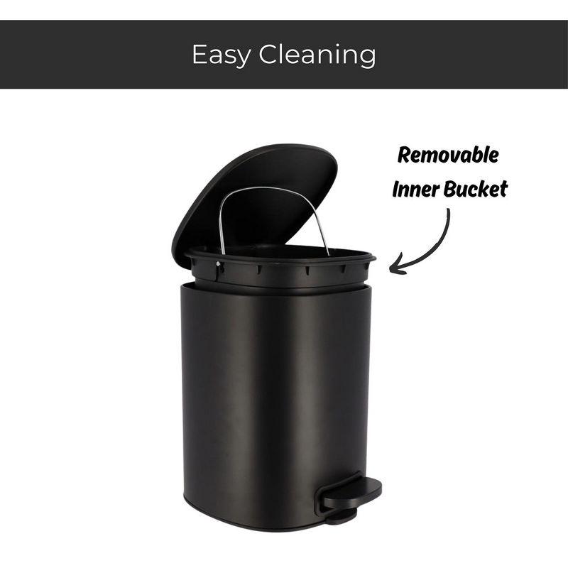 Evideco Mel Metal Step On Kitchen Trash Can - 1.3 Gallons