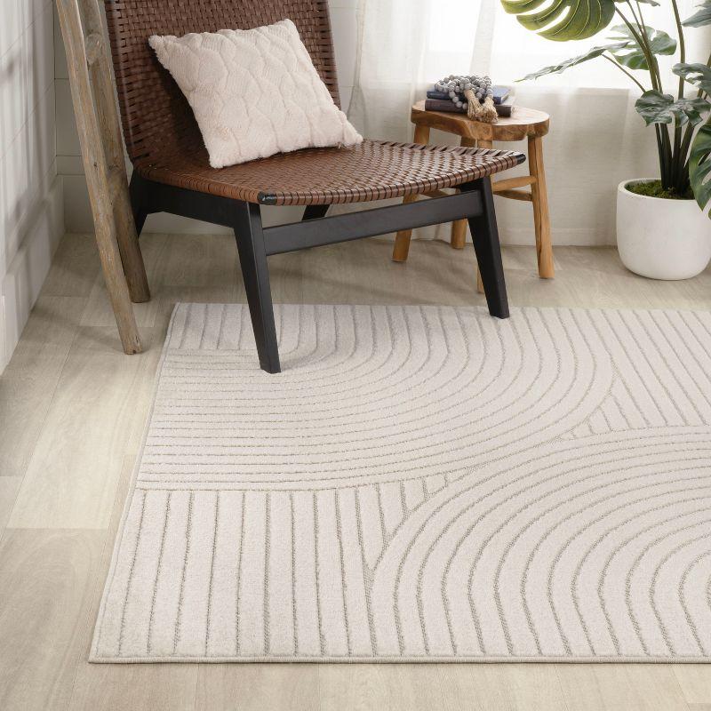 JONATHAN Y Skagen High-Low Minimalist Curve Geometric Indoor/Outdoor Area Rug