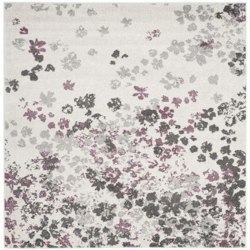 Adirondack ADR115 Power Loomed Area Rug - Ivory/Purple - 8'x8' - Safavieh.