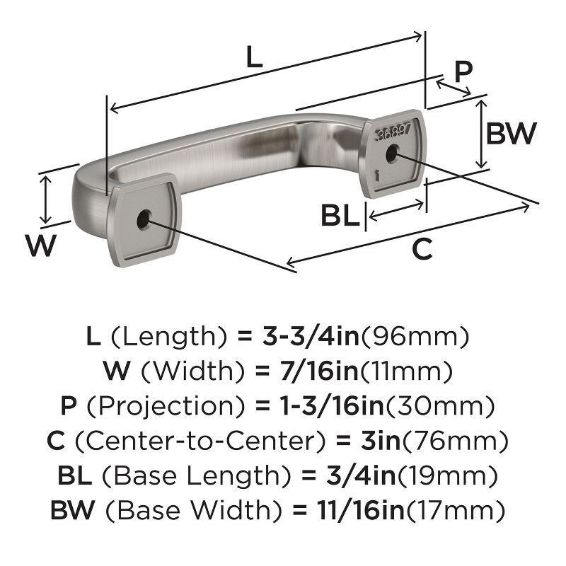 Satin Nickel 3" Modern Cabinet Drawer Pull