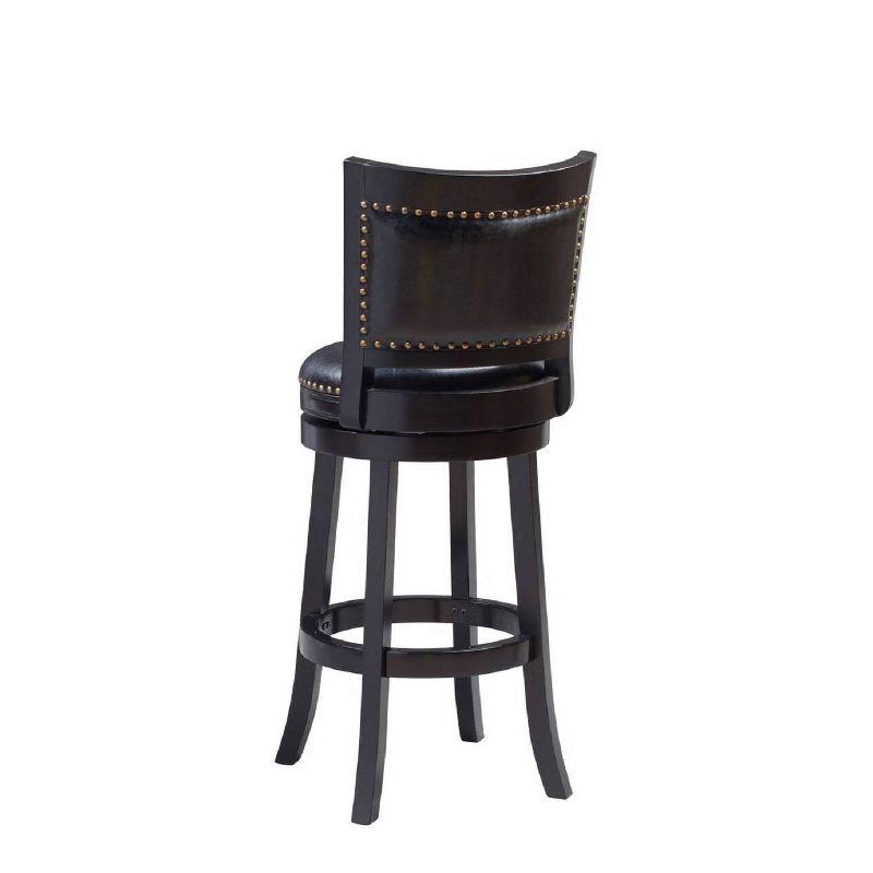 Bristol 29" Black Swivel Wood and Leather Bar Stool