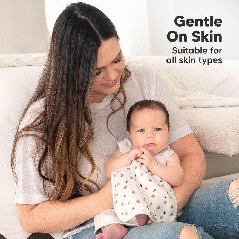 KeaBabies 5pk Organic Softe Muslin Burp Cloths for Baby Girls and Boys, Large Absorbent Burping Cloths for Babies, Baby Burp Clothes (Petals)