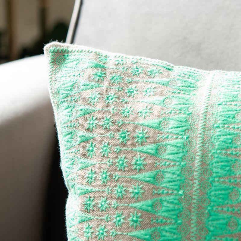 Safavieh Priya Embroidered Linen Reversible Throw Pillow