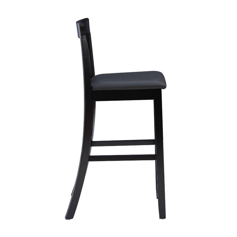 30" Torino Craftsman Padded Seat Barstool Hardwood/Dark Cherry - Linon: Rubberwood, 31" High