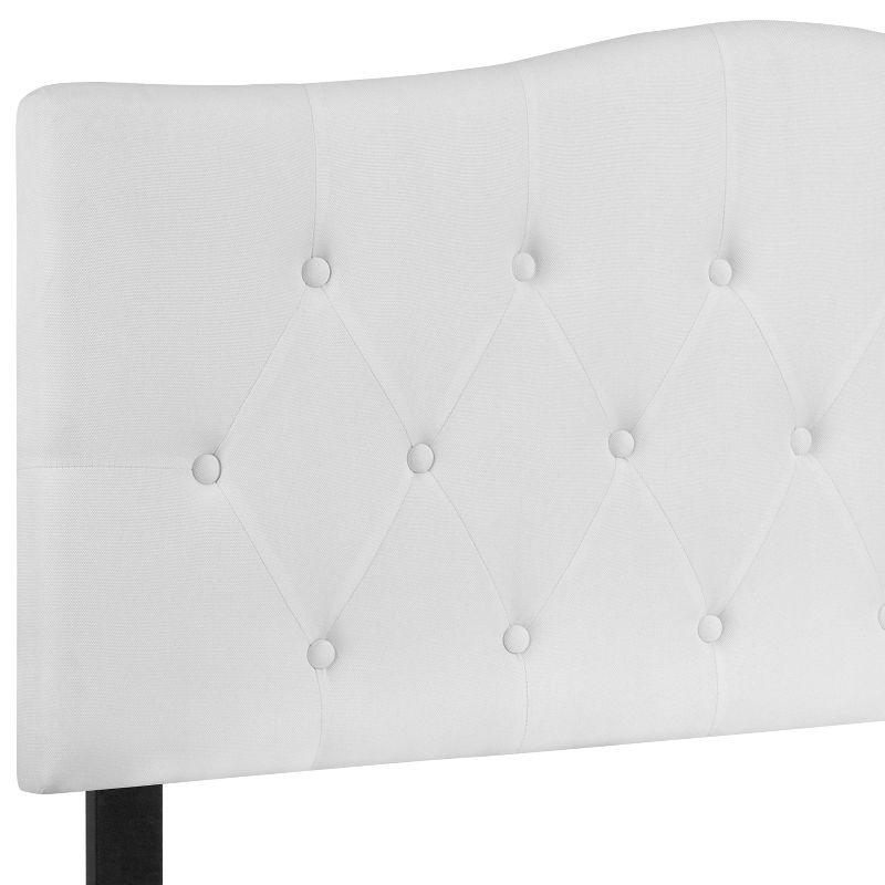 Flash Furniture Cambridge Tufted Upholstered Full Size Headboard in White Fabric