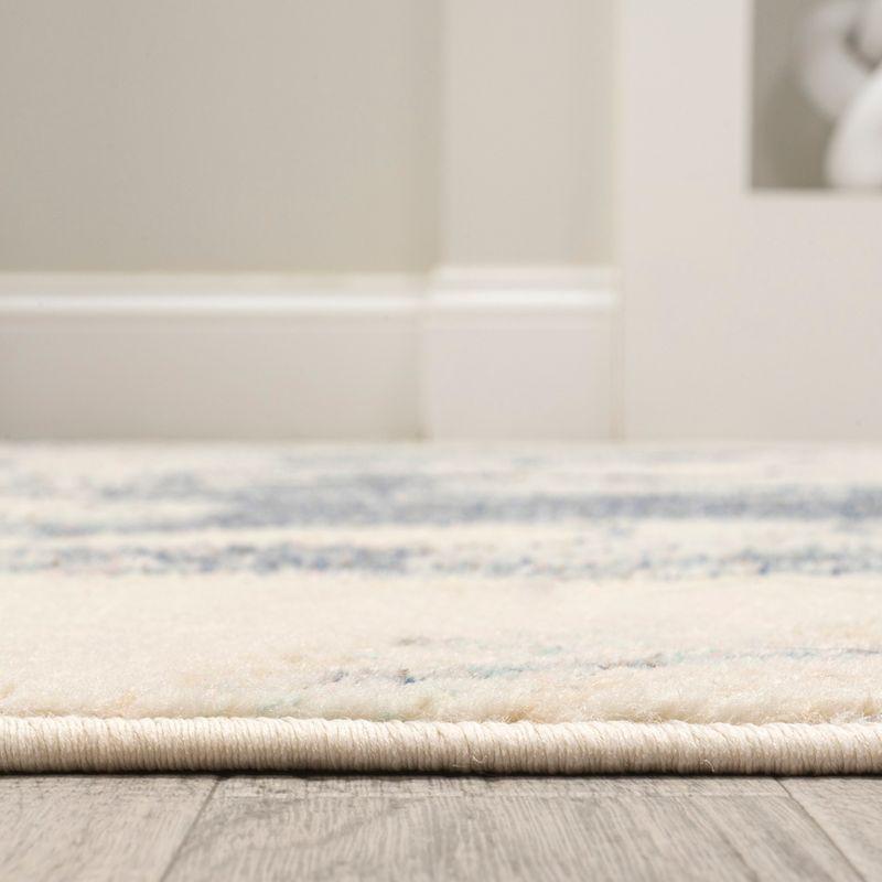 8' x 10' Marmo Abstract Marbled Modern Area Rug, Blue/Cream - JONATHAN Y