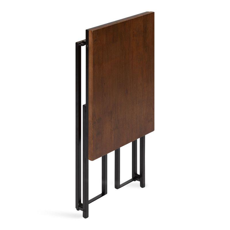 Kate and Laurel Lockridge Rectangle Wood C Table, 19x12x27, Walnut Brown